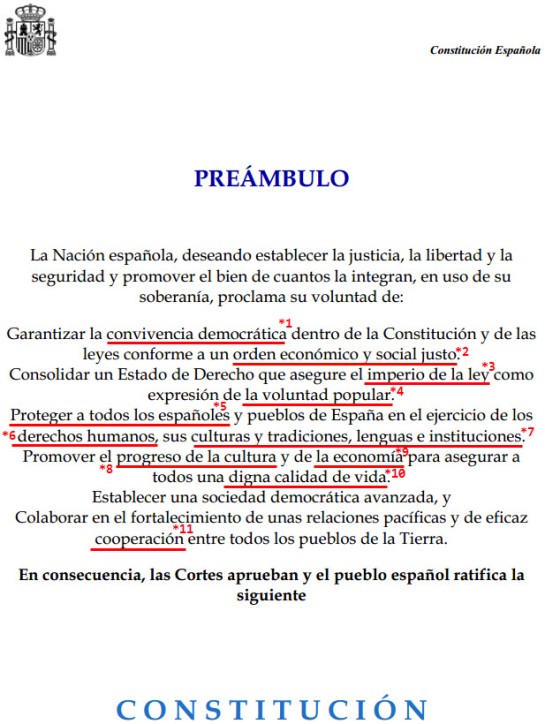 Preámbulo de la Constitución española